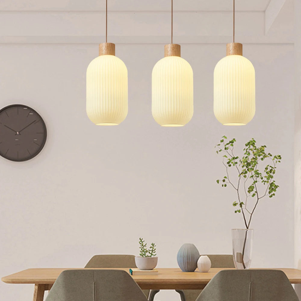 Nordic Minimalist Glass Pendant Lights Japanese LED Hanging Lamps for Dining Living Room Kitchen Bedside Light Home Decoration