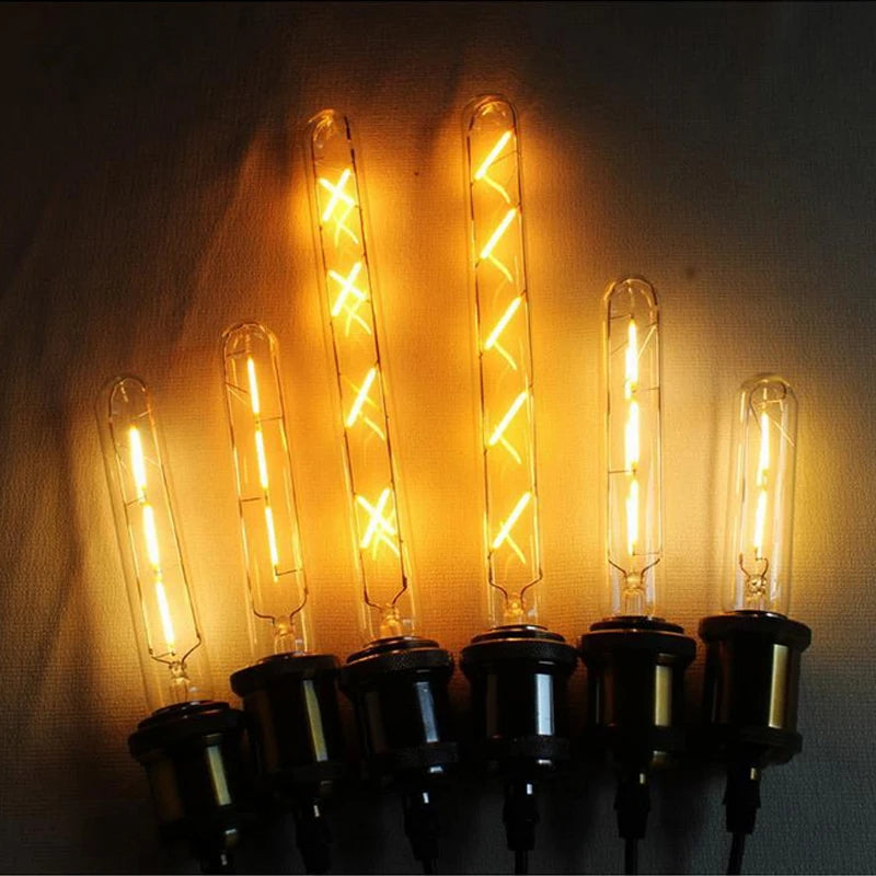 T185 T225 T300 LED Vintage Edison Light LED Bulb E27 2W 3W 4W 5W 6W 7W 8W 220V Long Retro Flame Light Home Decoration