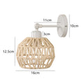Rattan Wall Lamp Bedroom Living Room Corridor Wall Light E27 Bedside Lamp Retro Hemp Rope Woven Sconce Indoor Lighting Fixtures