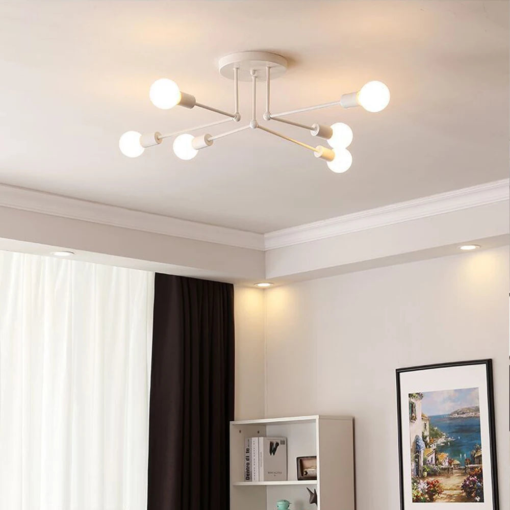 Modern Led Sputnik Ceiling Chandelier Industrial Iron Ceiling Lamp Nordic Minimalist Lights Living Room Home Lighting Decor LED