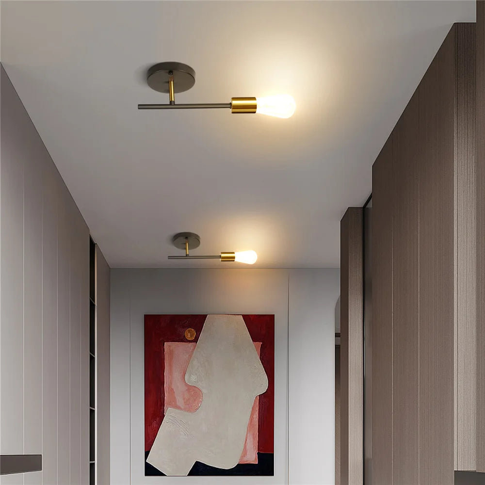 Nordic Room American Ceiling Lights Fixture Bedroom Corridor Wall Lamp Contracted Modern Study Minimalist Iron Lighting Sconce