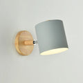 Nordic Wooden Wall Lamp Modern Wall Sconce For Bedroom Living Room Home Lighting Macaroon 5 Color Lampshade Wall Light Fixture