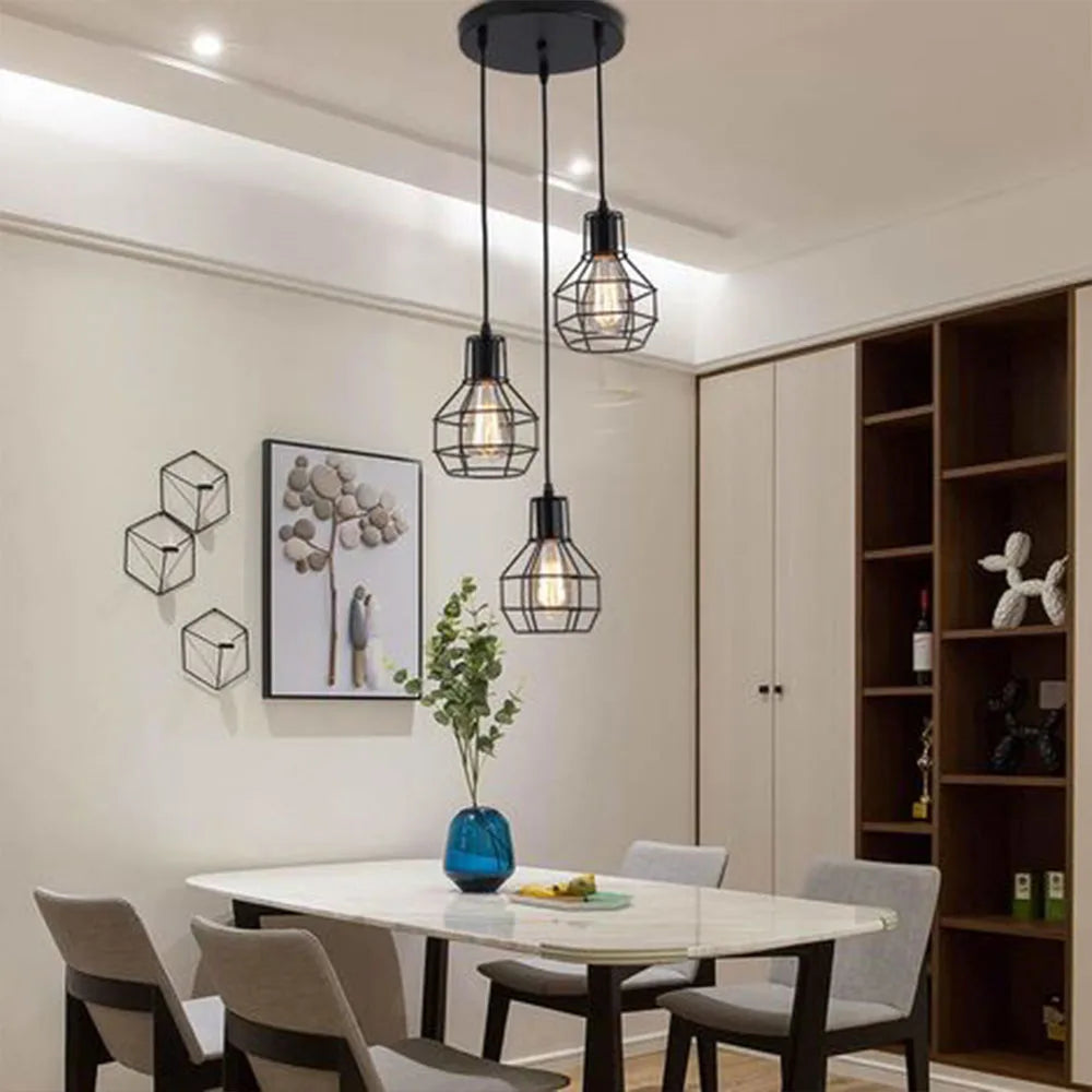 1/3 heads Modern Pendant Light Industrial Vintage Retro Loft  Hanging Lamp for Living Room Bedroom Kitchen Ceiling Chandelier