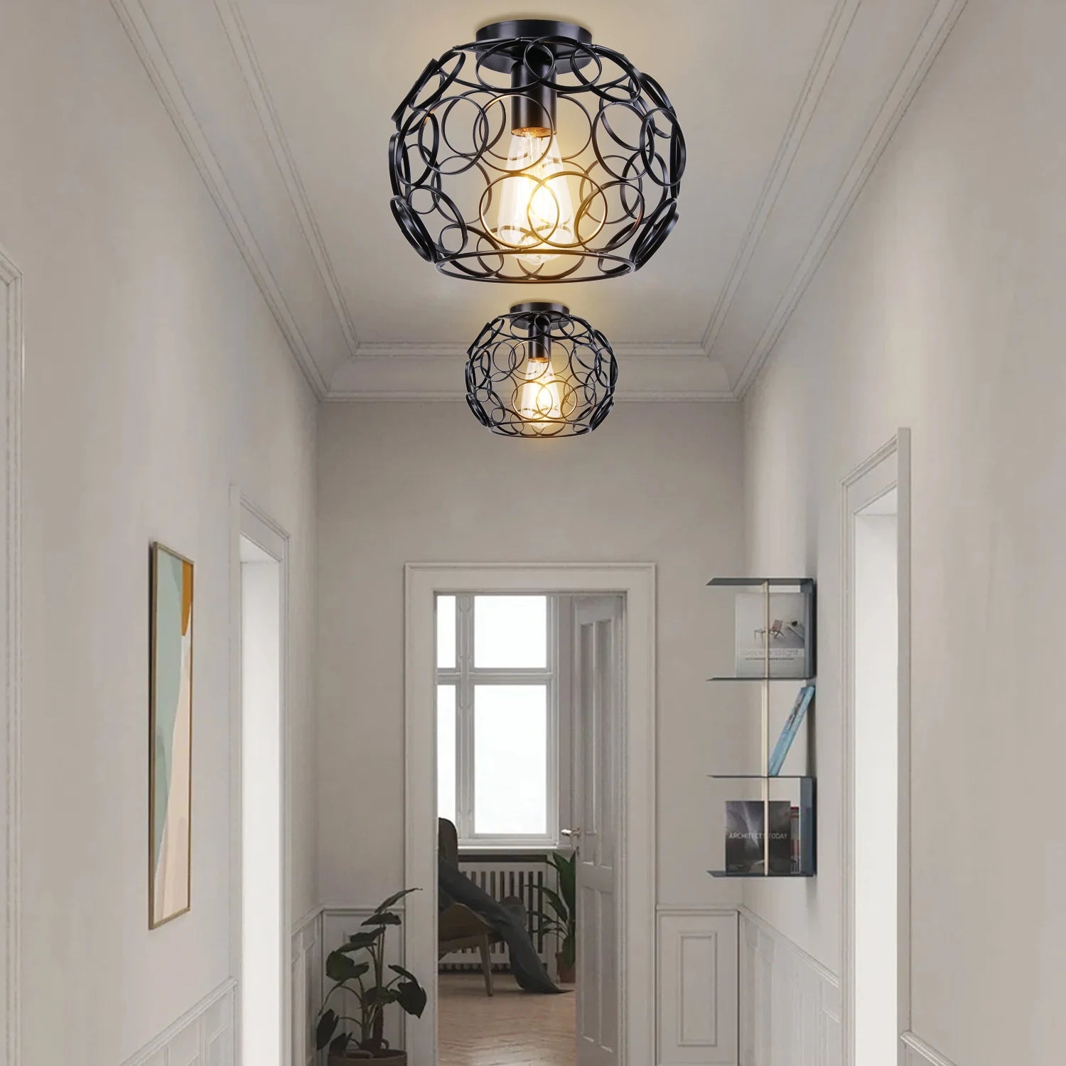 Modern Nordic Ceiling Light Fixture Vintage E27 LED Ceiling Lamp Chandelier for Kitchen Living Room Decor Suspension Luminaire