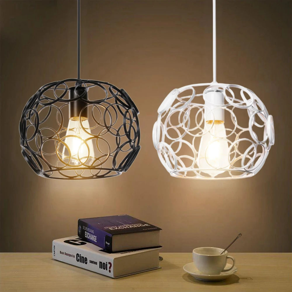 Retro Loft Industrial Pendant Light Modern Metal Cage E27 Hanging Lamp Shade Indoor Lighting Kitchen Living Room Restaurant Deco