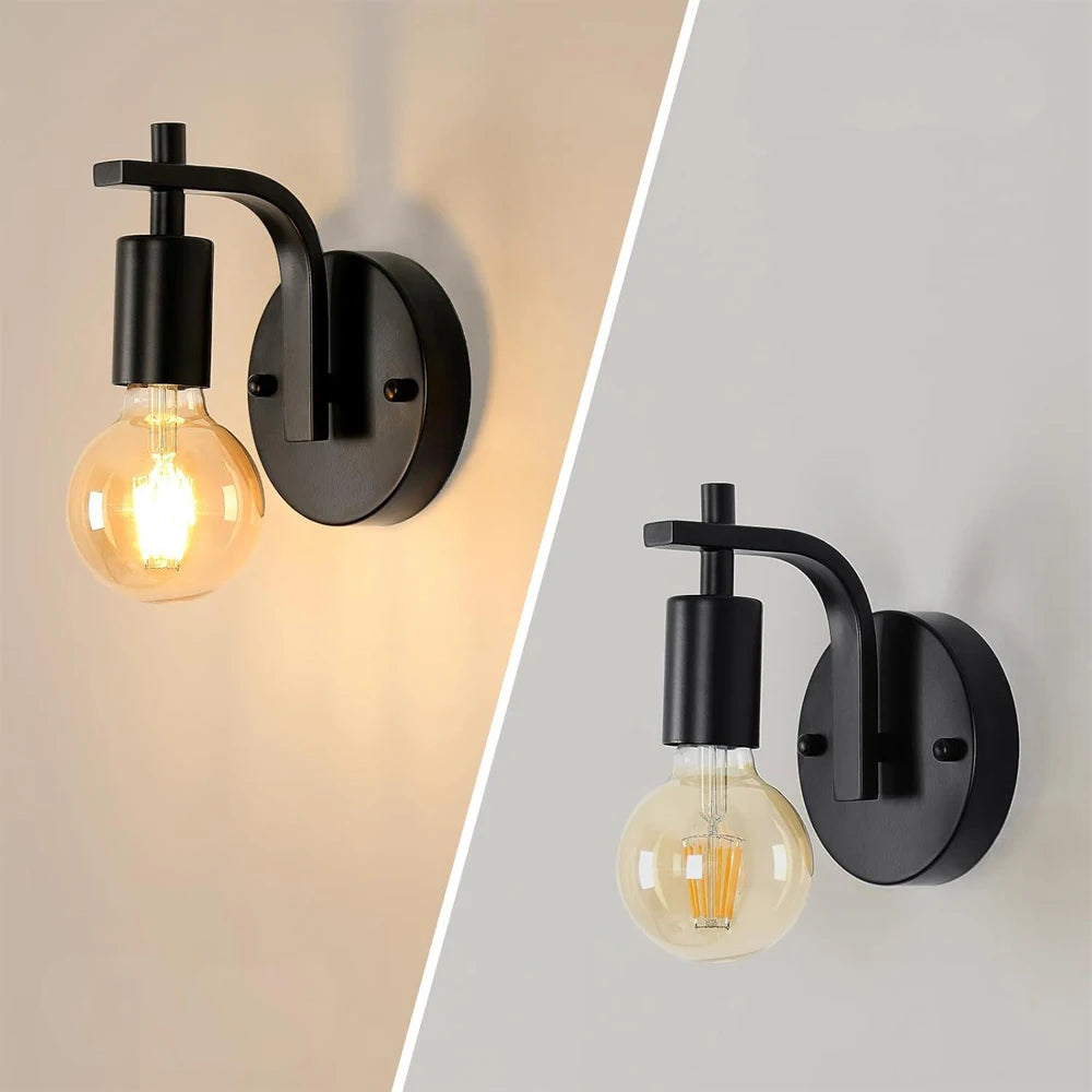 Nordic Modern Wall Lamps Iron Minimalist E27 Indoor Lighting Bedroom Bedside Lamp Sconce Industrial Wall Light Fixtures Decor