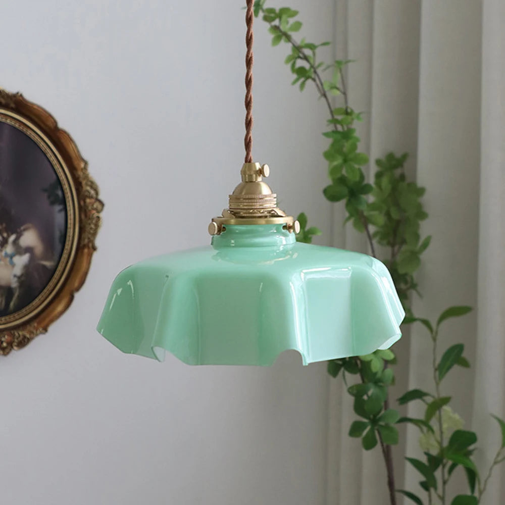 Nordic Retro Glass Pendant Light Fixtures Bedroom Living Room Kitchen Home Modern Colorful Glass Hanging Lamp Lighting Fixtures