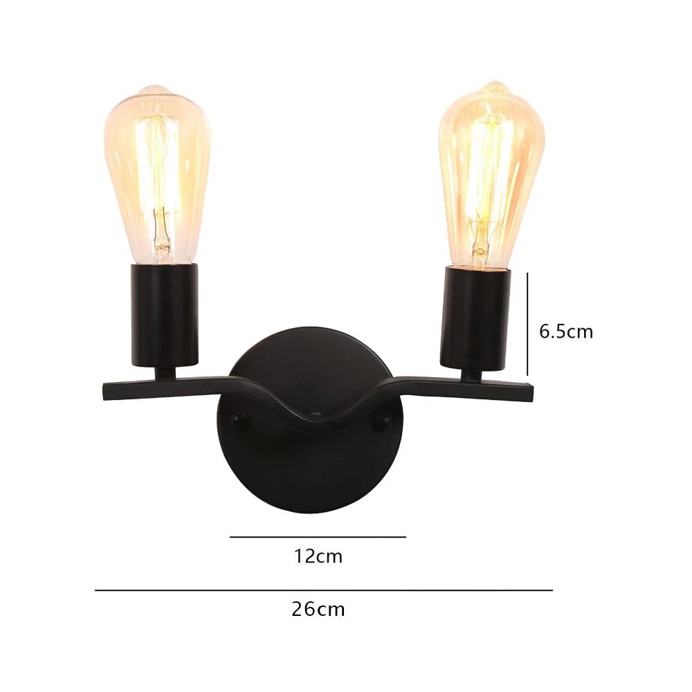 Modern Iron Double Head Wall Lamps Simple LED Wall Lights Bar Aisle Living Room Bedside Bedroom Lamp Home Decor Lighting Fixture