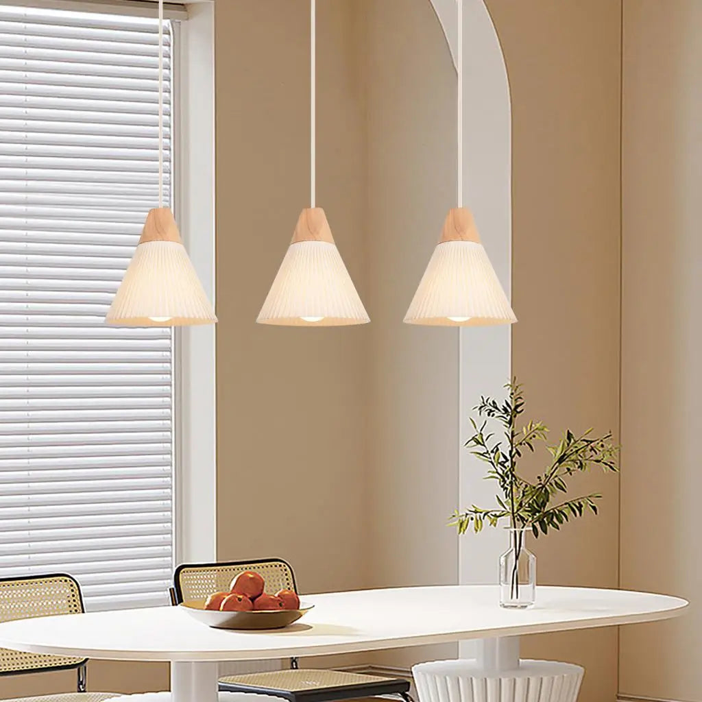 Nordic LED Wood Pendant Light White 3D printing Lampshade  Hanging Lamp Living Dining Room Kitchen Home Lighting Decor Luminaire
