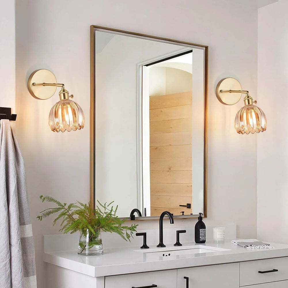 Modern Led Glass Wall Lamp Nordic Wall Light Minimalist Living Bedroom Bedside Wall Sconce Dining Kitchen Indoor Light Fixture