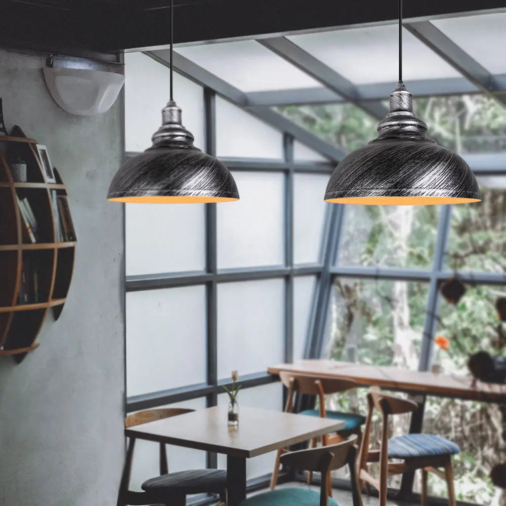 2pcs/lot American Loft Iron Pendant Lights Dining Room Store Cafe Pendant Lamp Cover Industrial Retro Kitchen Hanging Lamp Decor
