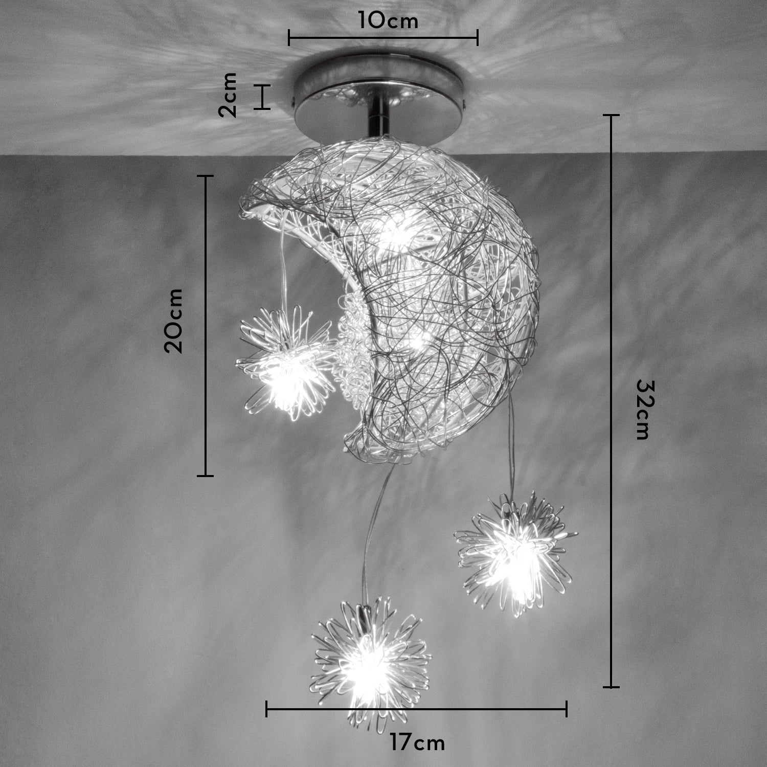 Modern Luxury Ceiling Light Moon Star Ceiling Chandelier Living Room Bedroom Ceiling Lamp Christmas Home Decor Fixture Lighting