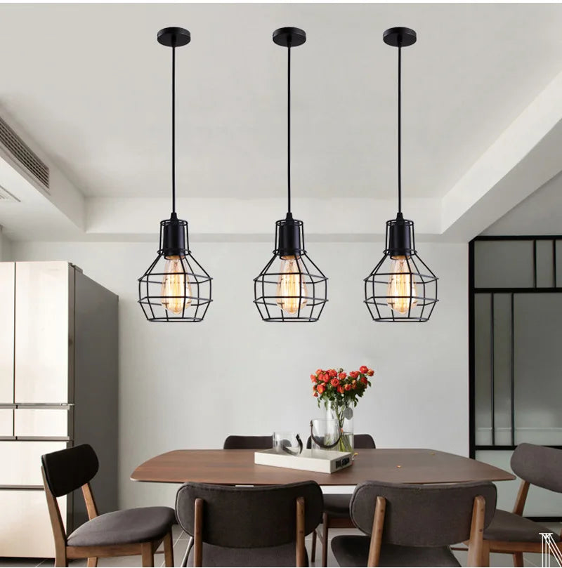 1/3 heads Modern Pendant Light Industrial Vintage Retro Loft  Hanging Lamp for Living Room Bedroom Kitchen Ceiling Chandelier