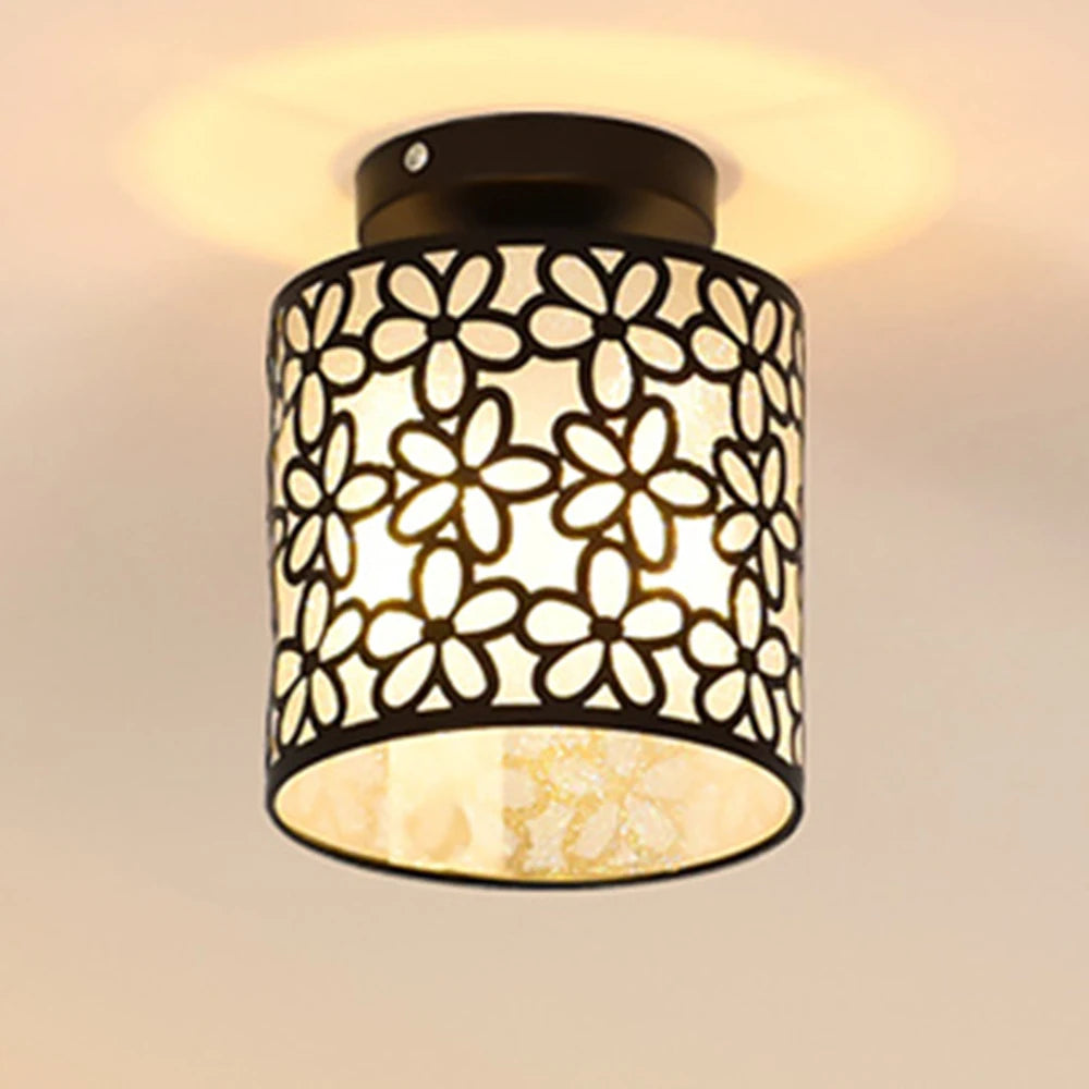 Modern Nordic Ceiling Light Flower Print Loft Ceiling Lamp Shade for Home Bedroom Living Room Kitchen Lighting Art Decor
