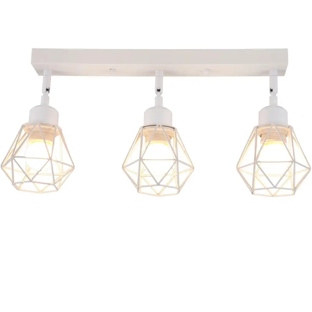 Industrial Ceiling Light Spotlight E27 3 Heads Chandelier Rotatable Adjustable Ceiling Lamp Shade for Living Room Kitchen Lights