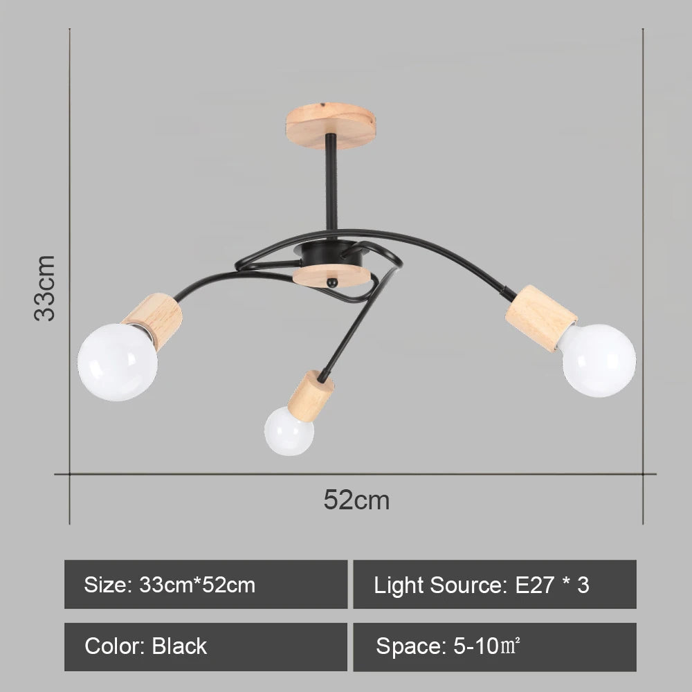 Modern Sputnik Chandelier Industrial Ceiling Light 3 Lights Ceiling Lamp Bedroom Living Room Kitchen Home Decor Lighting Fixture