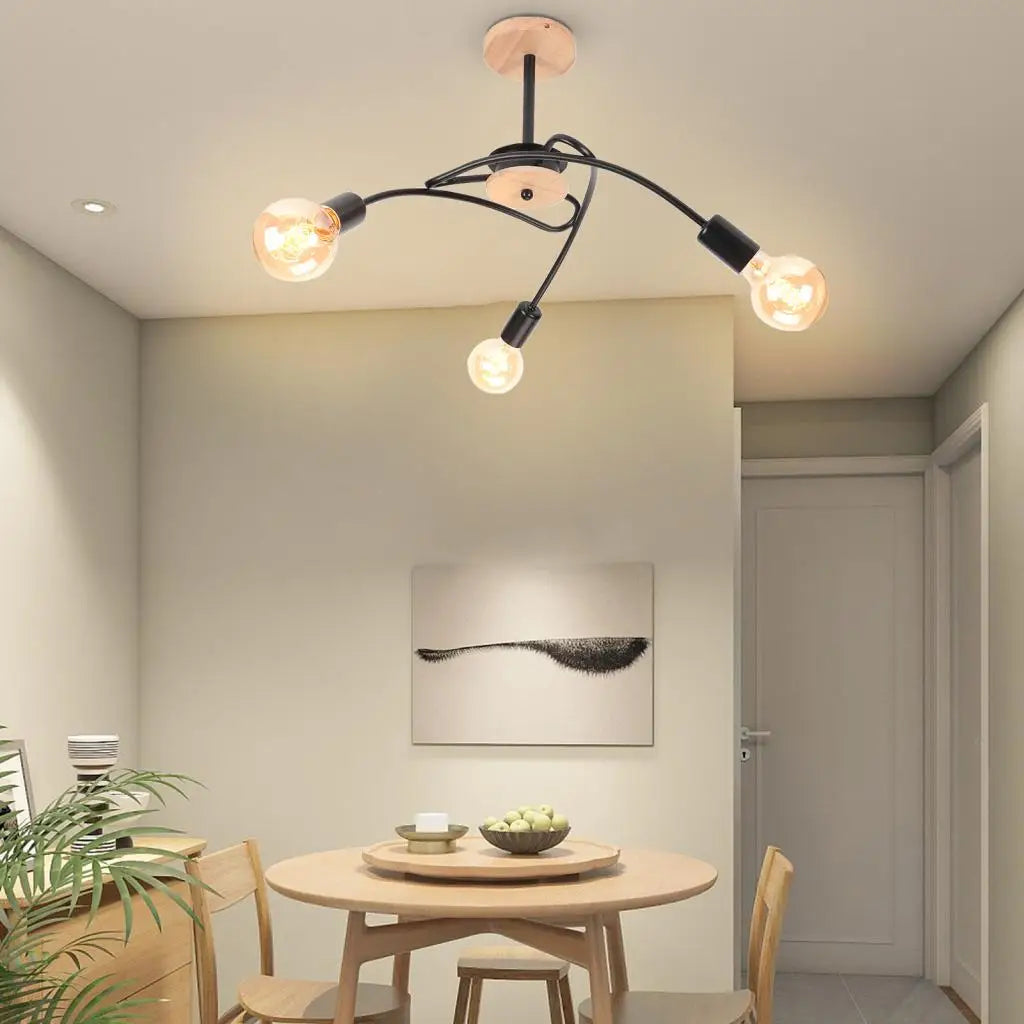 Modern Sputnik Chandelier Industrial Ceiling Light 3 Lights Ceiling Lamp Bedroom Living Room Kitchen Home Decor Lighting Fixture