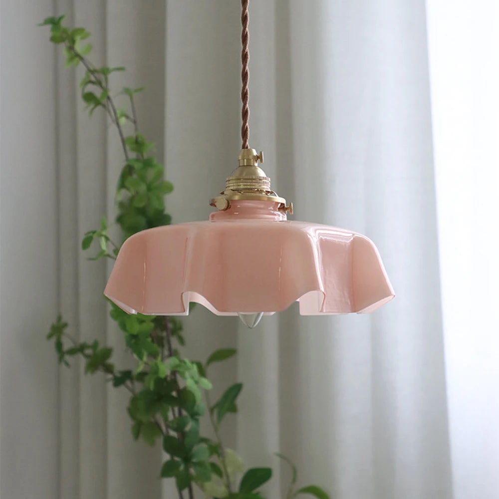 Nordic Retro Glass Pendant Light Fixtures Bedroom Living Room Kitchen Home Modern Colorful Glass Hanging Lamp Lighting Fixtures