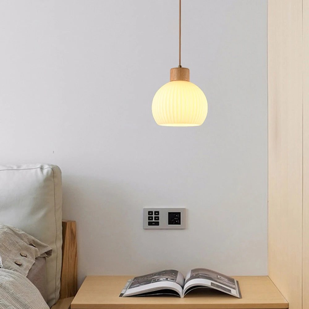 Nordic Minimalist Glass Pendant Lights Japanese LED Hanging Lamps for Dining Living Room Kitchen Bedside Light Home Decoration