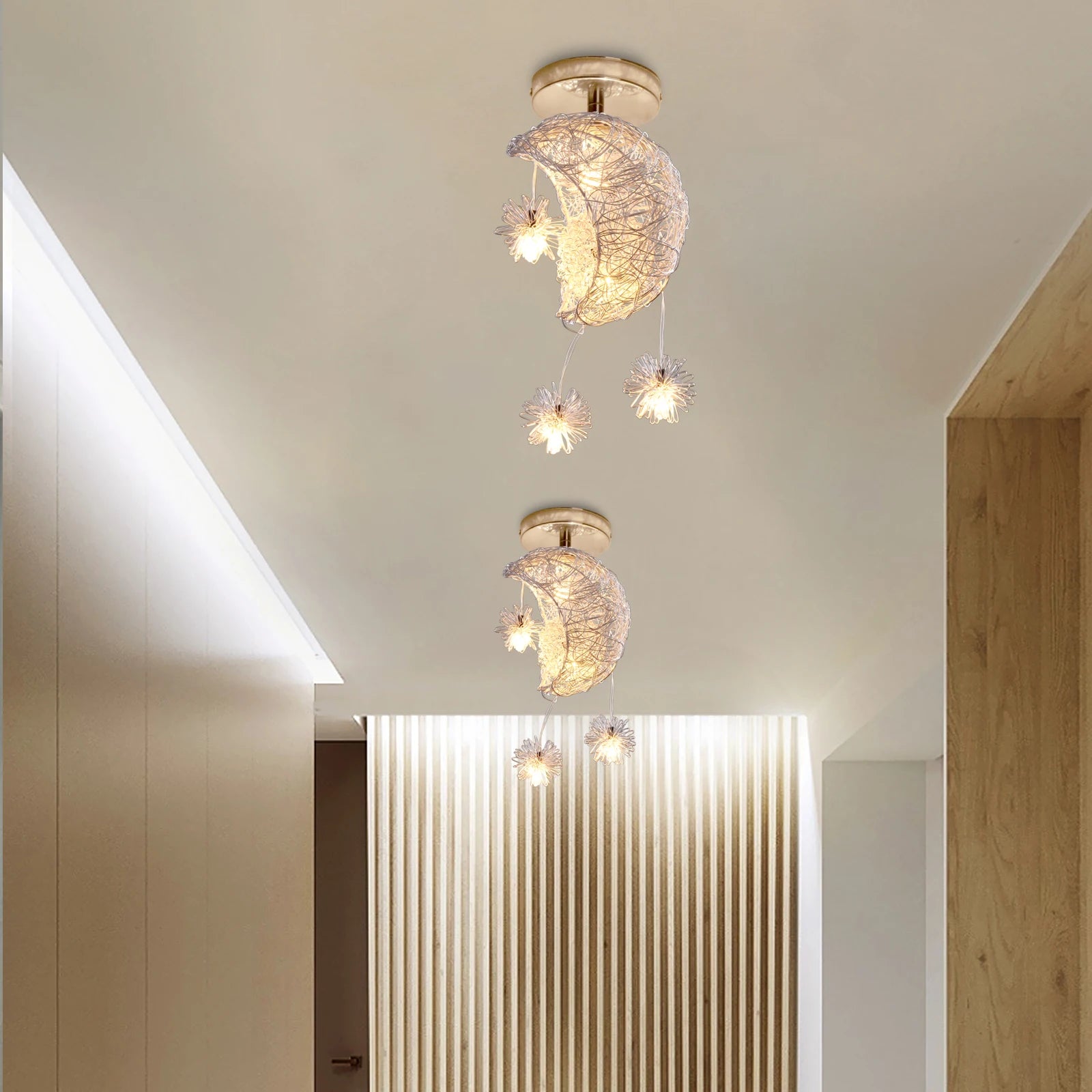 Modern Luxury Ceiling Light Moon Star Ceiling Chandelier Living Room Bedroom Ceiling Lamp Christmas Home Decor Fixture Lighting