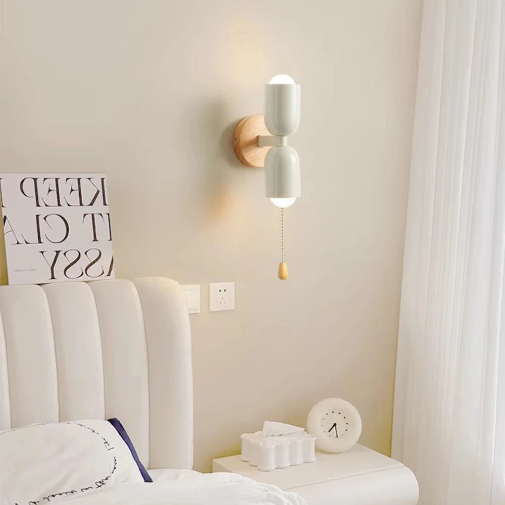 Nordic Modern Wall Lamp E27 Simple Macaron Wall Light Home Indoor Lighting Bedroom Bedside Living Room Decor Lighting Fixtures