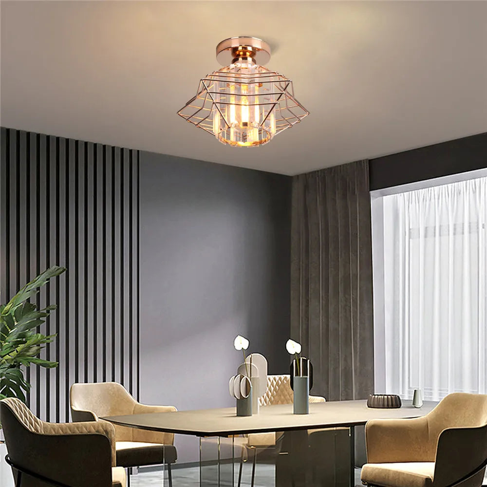 Modern Ceiling Light Creative Crystal Pentastar Lamp for Bedroom Porch Corridor Aisle Balcony Cloakroom Chandelier Indoor Light