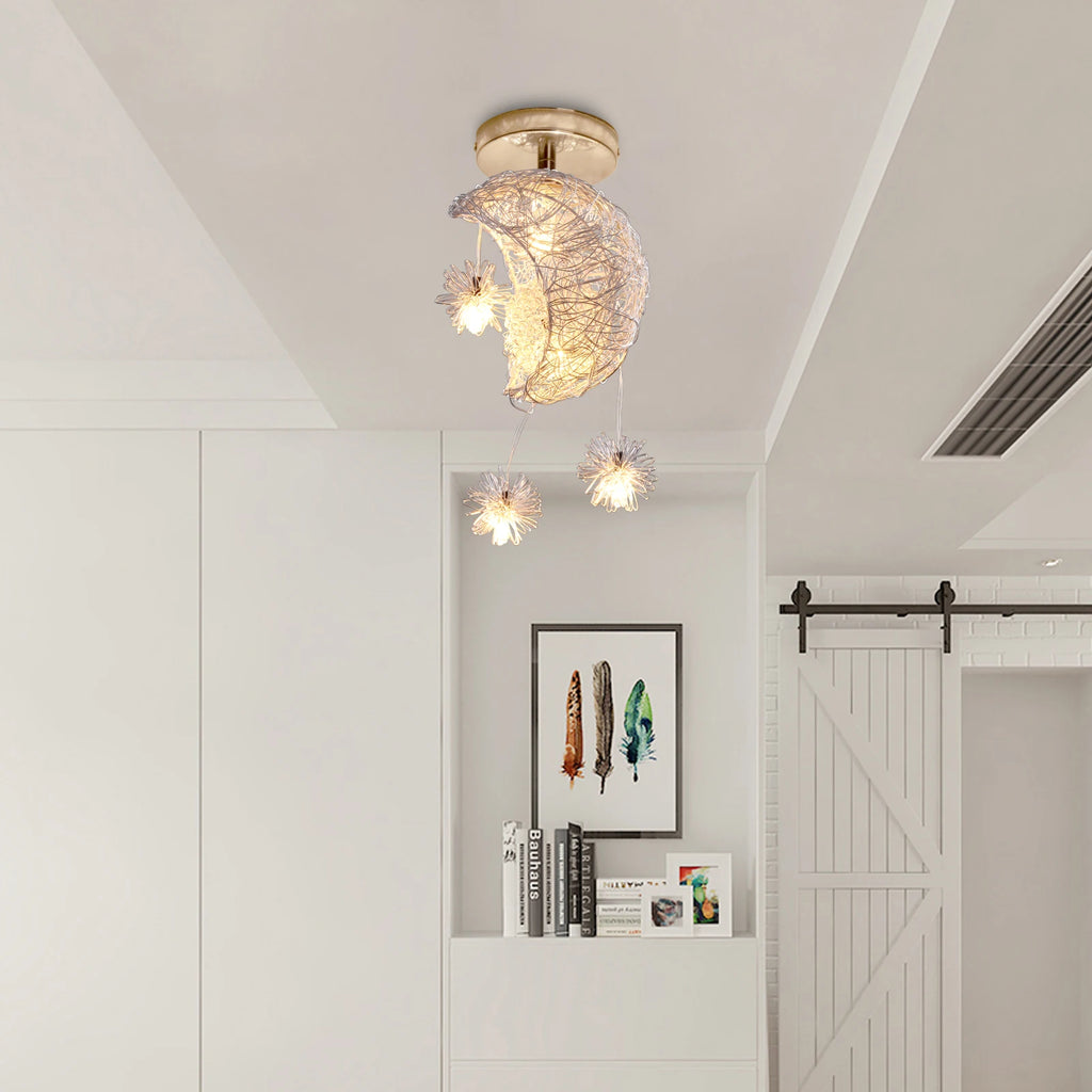 Modern Luxury Ceiling Light Moon Star Ceiling Chandelier Living Room Bedroom Ceiling Lamp Christmas Home Decor Fixture Lighting