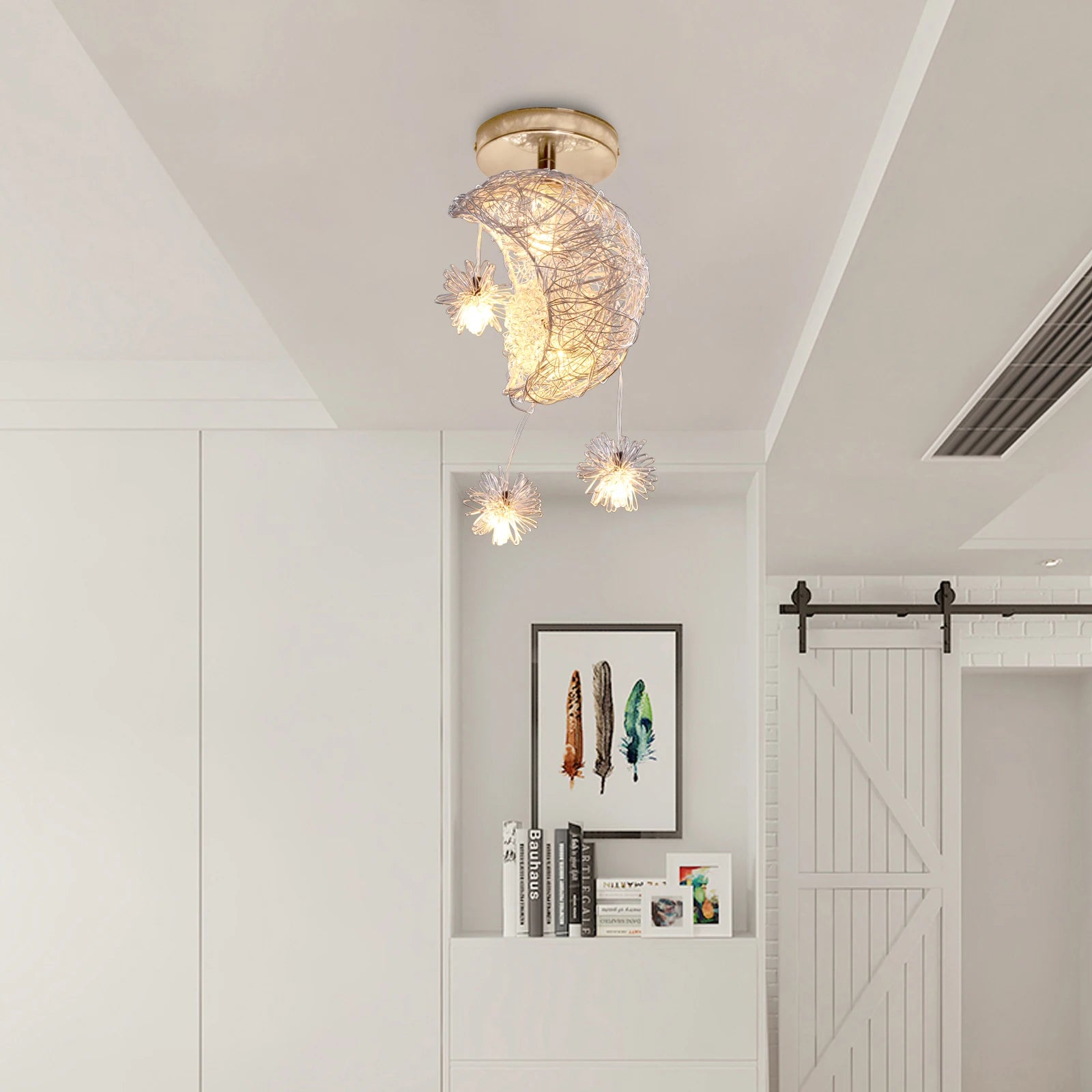 Modern Luxury Ceiling Light Moon Star Ceiling Chandelier Living Room Bedroom Ceiling Lamp Christmas Home Decor Fixture Lighting