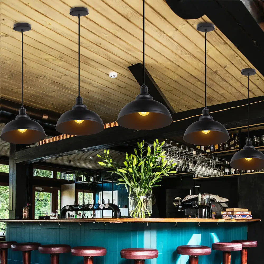 2pcs/lot American Loft Iron Pendant Lights Dining Room Store Cafe Pendant Lamp Cover Industrial Retro Kitchen Hanging Lamp Decor