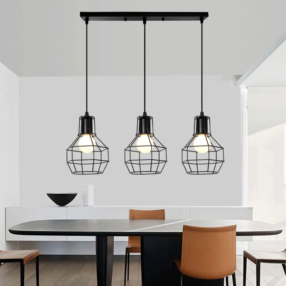 1/3 heads Modern Pendant Light Industrial Vintage Retro Loft  Hanging Lamp for Living Room Bedroom Kitchen Ceiling Chandelier