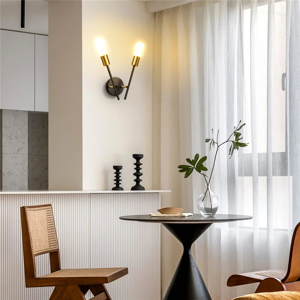Nordic Room American Ceiling Lights Fixture Bedroom Corridor Wall Lamp Contracted Modern Study Minimalist Iron Lighting Sconce