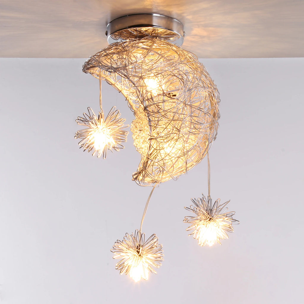 Modern Luxury Ceiling Light Moon Star Ceiling Chandelier Living Room Bedroom Ceiling Lamp Christmas Home Decor Fixture Lighting