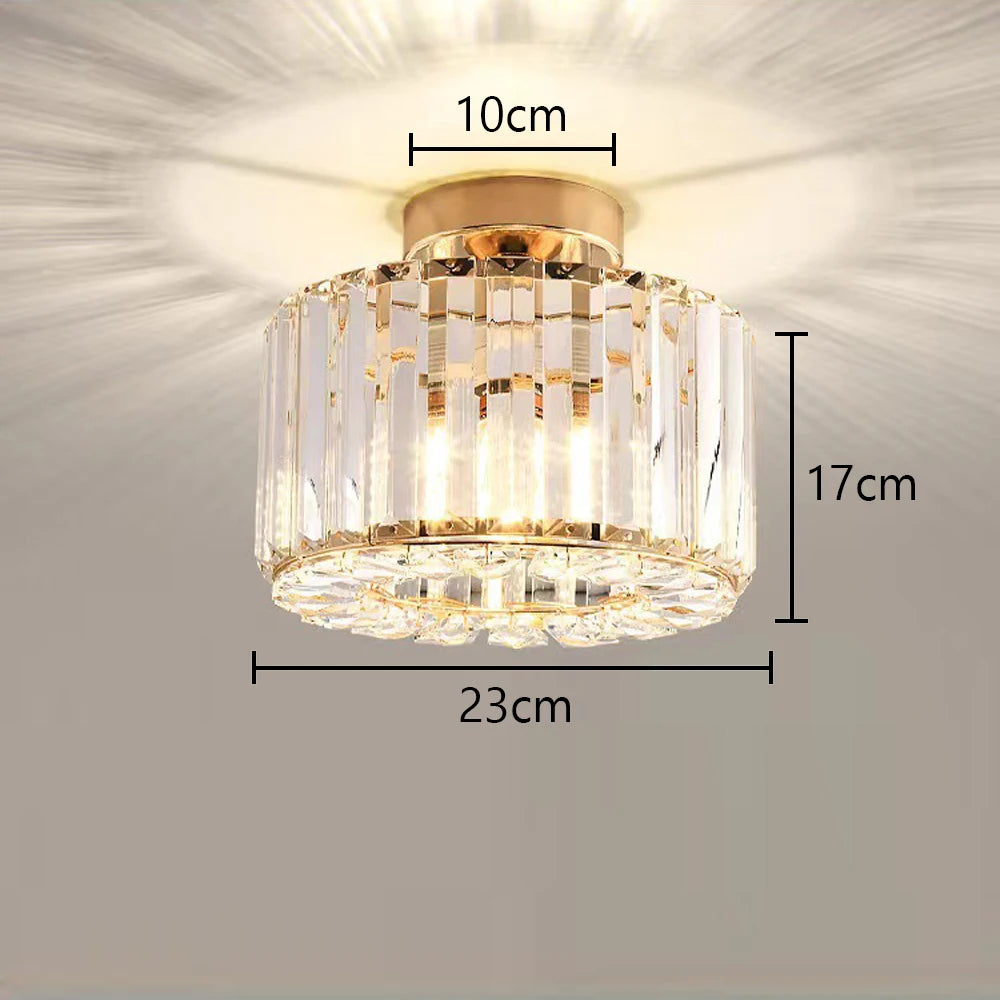 Modern LED Crystal Ceiling Lamp for Bedroom Corridor Cloakroom Aisle Balcony Ceiling Lights Indoor Decor Lighting Fixture E27