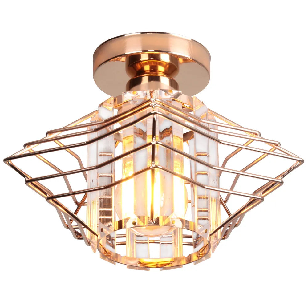 Modern Ceiling Light Creative Crystal Pentastar Lamp for Bedroom Porch Corridor Aisle Balcony Cloakroom Chandelier Indoor Light