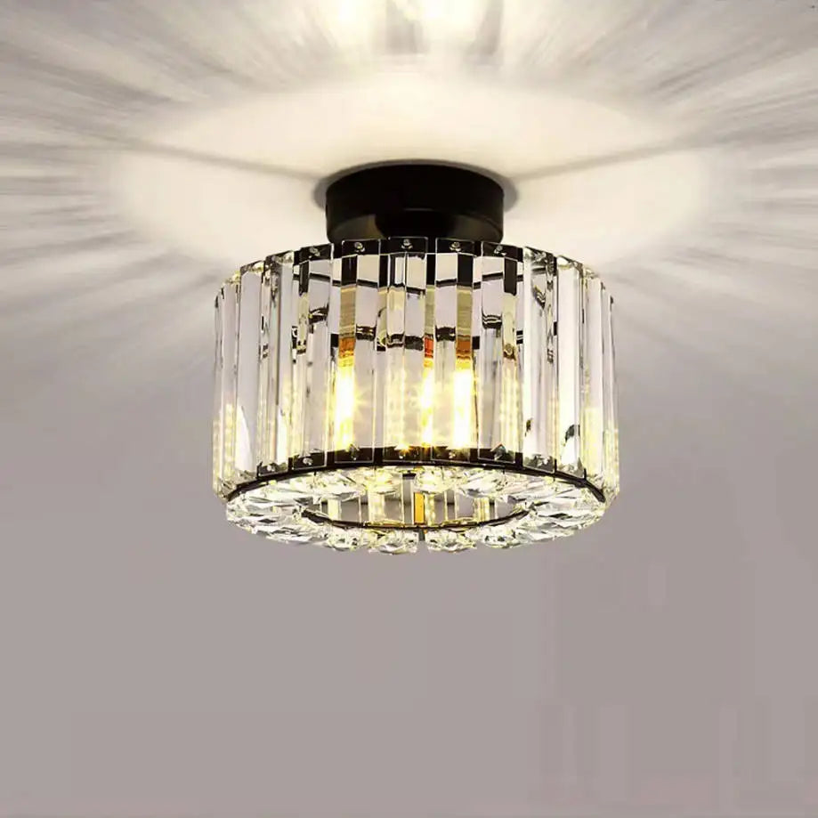 Modern LED Crystal Ceiling Lamp for Bedroom Corridor Cloakroom Aisle Balcony Ceiling Lights Indoor Decor Lighting Fixture E27