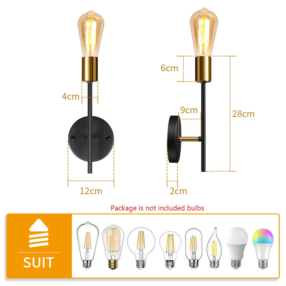 Nordic Room American Ceiling Lights Fixture Bedroom Corridor Wall Lamp Contracted Modern Study Minimalist Iron Lighting Sconce