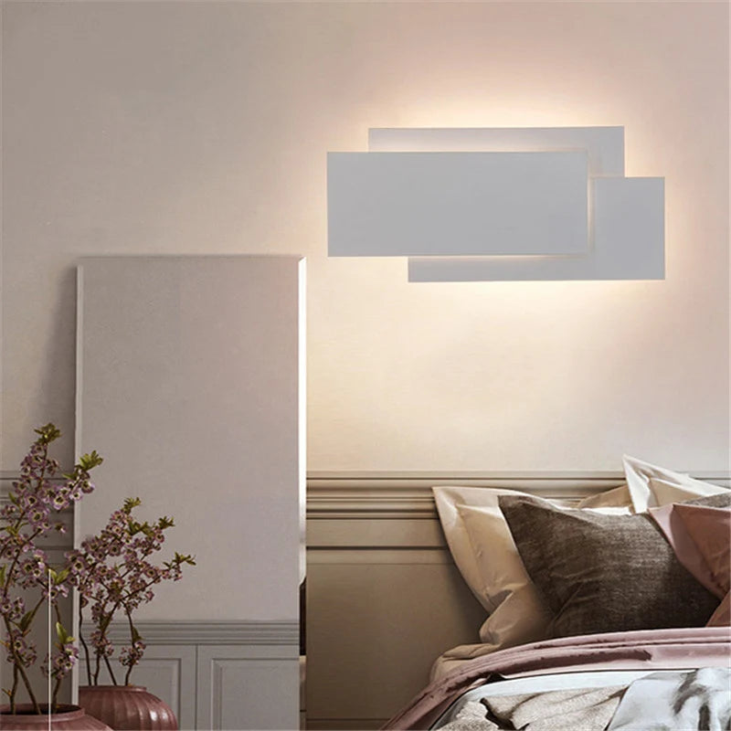 Three-Layer Stacked LED Wall Lamp Modern Bedside Lighting Creative Retangle LED Wall Lights for Living Room Hall Corridor Sconce