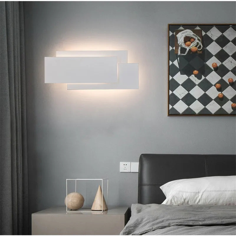Three-Layer Stacked LED Wall Lamp Modern Bedside Lighting Creative Retangle LED Wall Lights for Living Room Hall Corridor Sconce