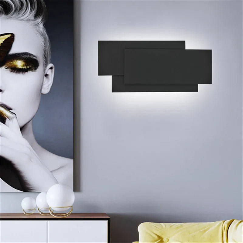 Three-Layer Stacked LED Wall Lamp Modern Bedside Lighting Creative Retangle LED Wall Lights for Living Room Hall Corridor Sconce