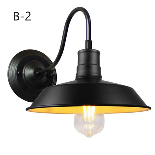American Loft Sconce Gooseneck Wall Lights LED E27 Vintage Industrial Iron Cage Farmhouse Wall Lamp Home Bar Decor Lighting