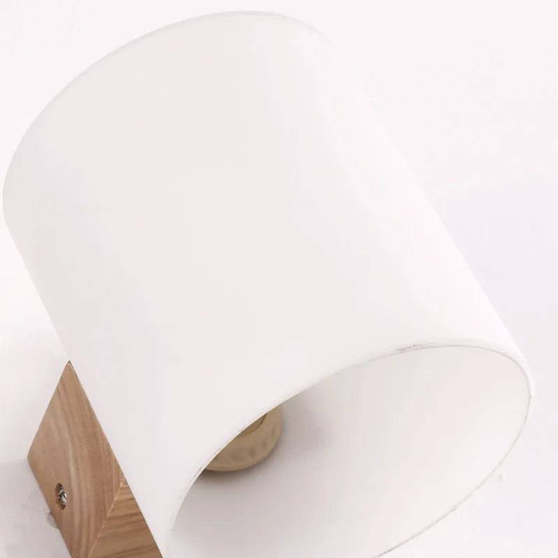 Nordic Sconce Wooden Wall Light with Glass Lampshade Home Decorative Creative Indoor Bedside Led Wall Lamp Wood Night Lights